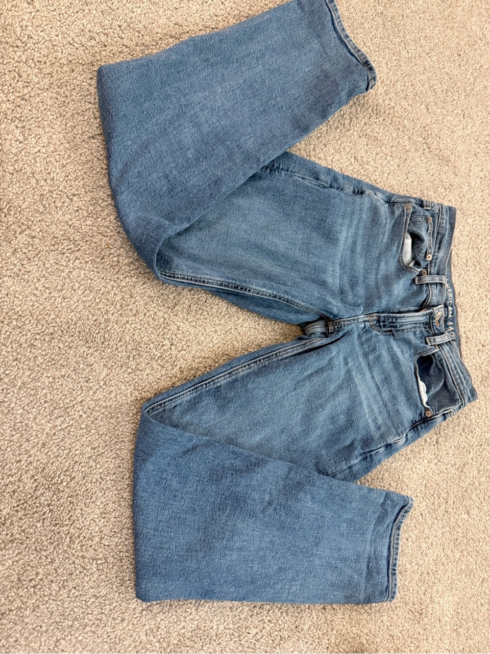 American Eagle Outfitters Straight Leg Mid-Blue Jeans